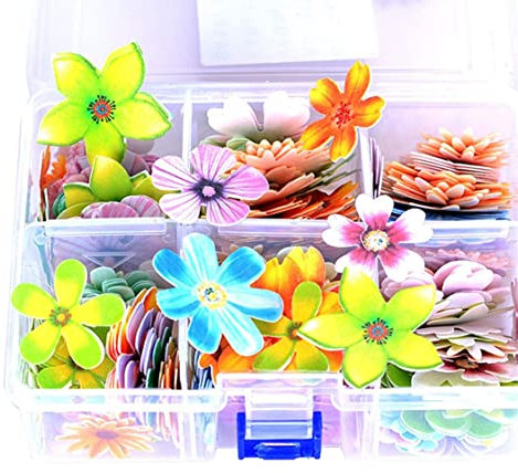 Klebstoff essbares Reispapier, 100 Stück Blumenform Kuchen Backdekoration, essbare für Kuchen Topper Dekor Hochzeitsfeier Cupcake -Lebensmitteldekorationen, essbare Blumenpapier