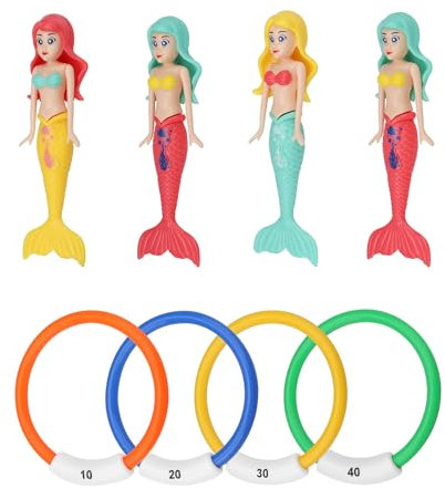 LWLWA 8 Pezzis Anelli da Immersione, Plastica Giocattoli da Piscina, con Indicazione Numero Gioco Acqua Anelli, Liscio Senza Bave, Affonda Rapidamente, per Giochi Acquatici e Allenamenti Subacquei