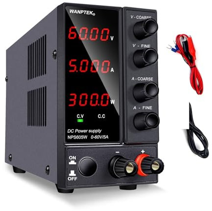 Laboratorio Fuente de corriente continua ajustable ESTABILIZADO Unidad de fuente de alimentación regulada variable de banco Fuente 30v 10a 60v 5a Wanptek Suministro De ConmutacióN Variable ( Color : S