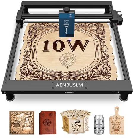 Máquina de grabado láser AENBUSLM T1, módulo láser de 80W, bomba de aire integrada, potencia de salida de 10W herramienta de corte y grabado láser para madera, metal, aluminio, vidrio y cuero