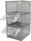HUSHUI Schuh-Organizer, 3 Etagen, Verdickte Seitliche Öffnung, Magnetischer Tür-Schuhhalter, Faltbare, Transparente, Staubdichte Schuh-Aufbewahrungsbox Zuhause