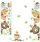 Wandtattoo Dschungel Tiere, Tier Wandtattoo Wandaufkleber Waldtiere Selbstklebende Wanddeko Reben Wandsticker Türaufkleber Waldtiere für Kinderzimmer Babyzimmer Schlafzimmer Mädchen Jungen (Set D)