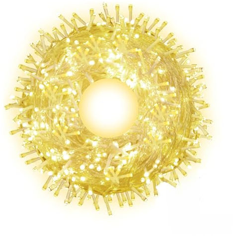 Luces de Navidad para Interior y Exterior, Árbol, Boda, Fiesta - Cable Transparente con 300 LED, Luz Cálida