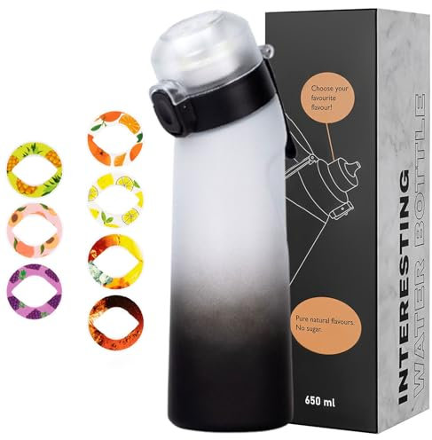 Borraccia con gusto, set da 650 ml, per sport Air, con 7 cialde di sapore, per la corsa e la palestra all'aperto (A)