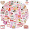 100Pcs Pink Bookish Stickers, Book Stickers for Kindle, Pink Aesthetic Stickers, Booktok Reading Stickers for Kindle Laptop Scrapbook Book Lover