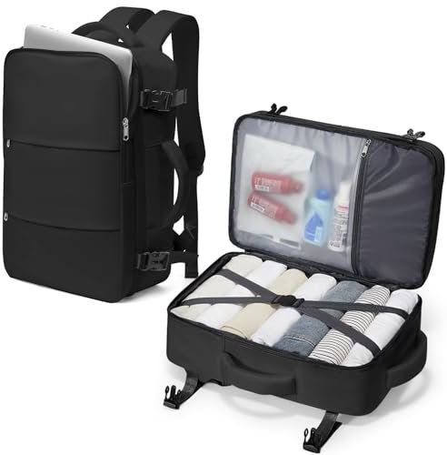 SZLX Großer Reiserucksack Damen, Ryanair Handgepäck 40x20x25 Handgepäck unter dem Sitz Easyjet Handgepäcktasche Rucksack für Flugzeug Handgepäcktasche Laptop Rucksack Fit 14 Zoll wasserdicht Männer