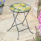 Marco Paul Table de bistrot ronde décorative d'extérieur avec plateau en verre de style classique et cadre en métal robuste pour terrasse, terrasse, table à boissons, 56 cm (citron)