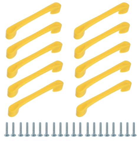 sourcing map 10 Pack Plastic Cartoon Drawer Pulls, 5 ABS Closet Wardrobe Door Handle Furniture Accessory for Home Kitchen Cupboard, Yellow