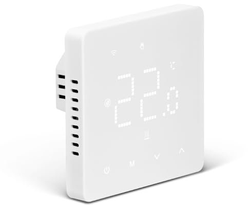 Beok Thermostat Fussbodenheizung Wasser, Raumthermostat Fußbodenheizung WiFi Digital, Tägliche Programmierung WLAN Thermostate Heizung Smart Kompatibel Tuya Alexa Google Assistant, 230V 3A Weiß