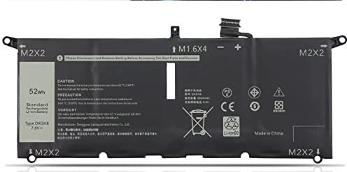 7.6V 52WH DXGH8 Laptop Battery Compatible for Dell Inspiron 13 7000 7390 7391 7490 5390 5391 XPS 13 9370 7390 9380 2019 Dell Latitude 3301 E3301Convertible Notebook Battery