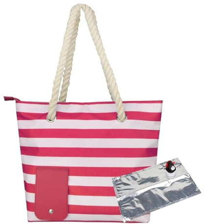 Krmoau Wine Handbag Beach Wine Shopping Bag Picnic Bag Wine Cooler Bag with Hidden Dispenser Tote Wine Bag with Padded Thermal Compartment for 2 Wine Bottles, Red + Inner Bag, see description, See