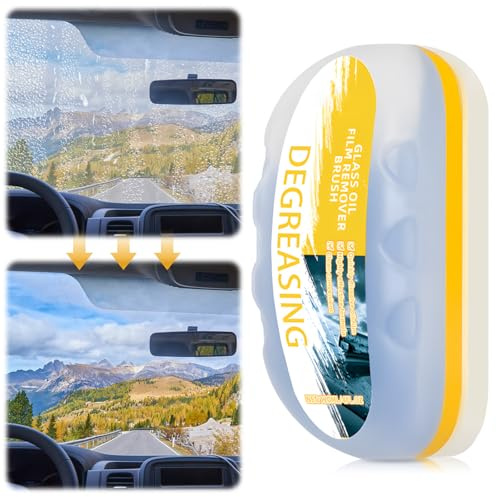Brosse Nettoyage Film Vitres Automobile, Plaque Nettoyage Verre Dissolvants D'huile, Film D'huile Oleophobe Pare Brise, Voitures Camions Verre Plus Clarté Visibilité