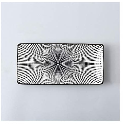 iumLeap Dinner Plates Crockery Party Dinner Dishes Tableware Set Japanese Sushi Plate Creative Underglaze Rectangular Dish Household Cold Plates 1 PC Appetizer Dessert Snack Plat