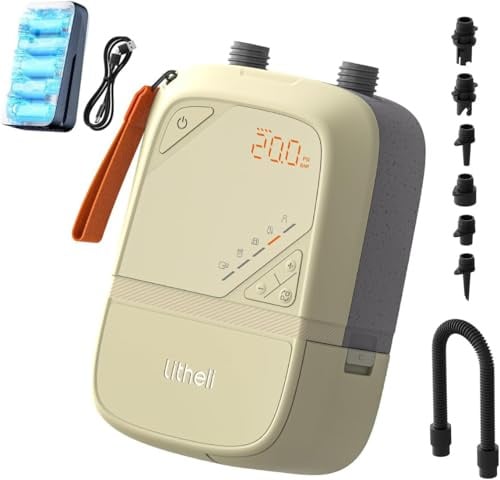 Litheli Pompa elettrica SUP, 20 PSI, con batteria da 12500 mAh, ricaricabile, gonfiaggio/sgonfiaggio intelligente, spegnimento automatico, stand up paddle pompa compressore per SUP