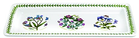 Portmeirion Botanic Garden Tray 14.25 x 6.75 | Oblong Serving Tray, 15.5 X 10 for Serving Desserts, Appetizers & Main Dishes, Chip-Resistant Porcelain Construction