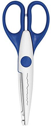 Wedo 771904 Kreativschere (mit Büttenschnitt, 16 cm große) griffe blau