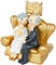 Mopec Pop&Fun Tortenfigur Goldene Hochzeit, 16 x 16,5 cm, Acryl, Gold, Einheitsgröße