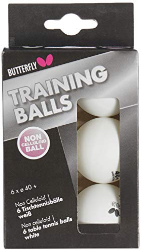 Butterfly Trainingsbälle 6 STK. Tischtennisbälle (6 Stück) – Weiß
