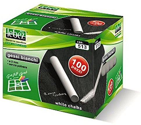 100 gessetti GESSI per lavagna Rotondi ORIGINAL colore bianco ANTIPOLVERE, MARCHIO ITALIANO LEADER ideale per SCUOLA e CONFERENZE
