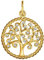 CLEVER SCHMUCK Goldener Baum des Lebens Anhänger Ø 17 mm mit elegant gedrehten Rand glänzend und vielen Zirkonias in weiß 333 Gold 8 Karat für Damen im Schmucketui