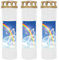 HS Candle Grabkerze - 3er Pack - (Weiß) Grablicht ca. 7 Tage Brenndauer je Kerze - Motiv: Regenbogen 2