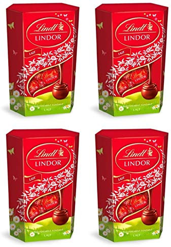 Lindt Lindor Cornet De 16 Bolas De La Pasta De Azúcar Au Chocolat Chocolates De Leche para Navidad De 200 Glot De 4- Navidad 2024