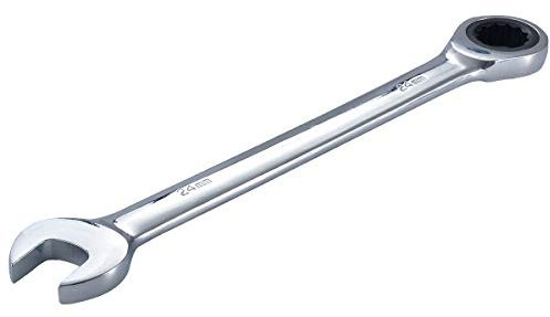 KATUR - Set di chiavi a cricchetto fisse e maniglia, 24 mm, in acciaio al cromo vanadio, con estremità metrica, 24 mm