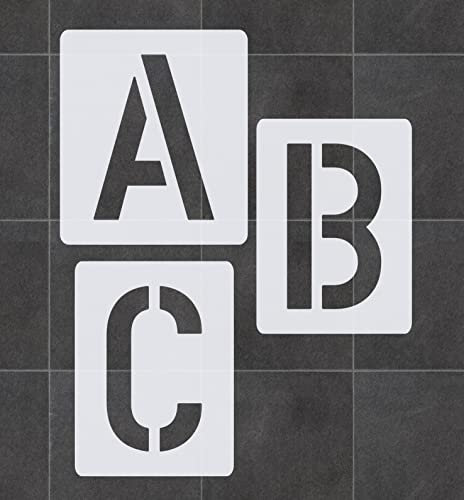 Buchstabenschablone Nr.35 | 1 Satz Buchstaben 15cm hoch | A-Z + 4 Sonderzeichen | 30 einzelne Schablonen | Stencil | Wandschablone
