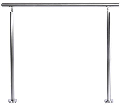 INMOZATA Step Railing Stair Railing Banister Stainless Steel Handrail Safety with 0/2/3 Cross Bars for Indoor Outdoor
