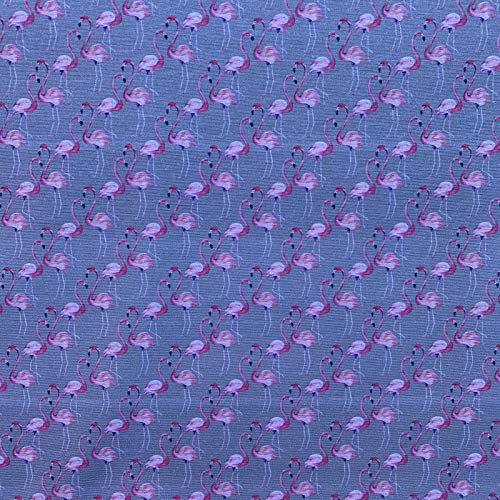 Stoff mit Flamingo-Design, Digitaldruck, Baumwolle, Leinenoptik, für Vorhänge, Jalousien, Basteln, Taschen, Nähen, Quilten, Patchwork & Polstermöbel, 140 cm breit, Meterware (grau)