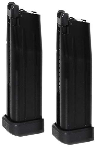 Generic Airsoft Softair Ersatzteile WE 2pcs 30rd Gas Magazin für Army R501 R601 / KJ KP-05 / Zeon/EMG SAI STI TTI/AW/WE/Tokyo Marui Hi-Capa GBB Pistole Schwarz