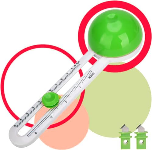 XUBX Coupeur De Papier Circulaire, Cut Paper Circle, Cutter Rotatif avec 2 Pièces Lames de Rechange, Massicots à lame rotative, Circulaire Cutter, Coupe-papier rond Outil de scrapbooking(Vert)