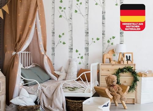 Wandaufkleber für Kinder, Birken, Bäume, Blätter, Wald, Kinderbilder Junge Kinderzimmer Mädchen Aufkleber Osomhome