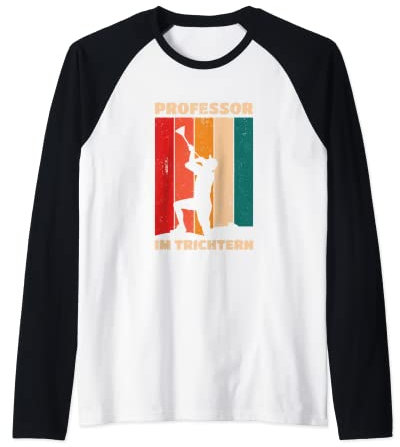 Bong de cerveza con tobogán en el embudo Camiseta Manga Raglan