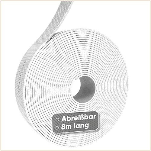Klettband Kabelbinder Klett [Wiederverwendbar] 8m x 15mm Klettverschluss & Klett Kabelbinder für Kabelmanagement - Klettkabelbinder & Klettbänder - Cable Ties & Zip Ties für Büro, Haushalt & Outdoor
