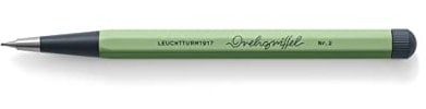 LEUCHTTURM1917 366192 Drehgriffel Nr. 2, Bleistift mit Drehmechanik, Aluminium, Stahl, designprämiert, Salbei - Bleistift