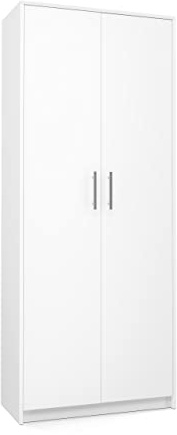 CDF PARLA - Modern wardrobe with 6 shelves - 180x74x35cm - Storage - Office wardrobe - White
