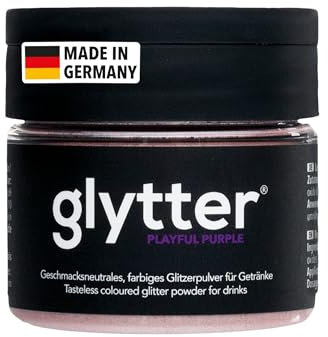 Glytter Glitzerpulver für Getränke (Lila) - essbarer Glitzer für Drinks & Flüssigkeiten, z.B. für Likör, Sekt, Cocktails - trinkbares & geschmacksneutrales Glitzerpulver - Glitzerpuder, Glitzer-Staub