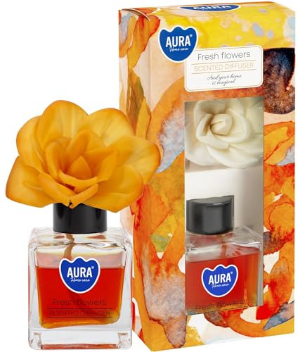 BISPOL Aroma Diffusor FRISCHE Blumen 80ml, 4 Wochen zarter Duft Rosen Stil