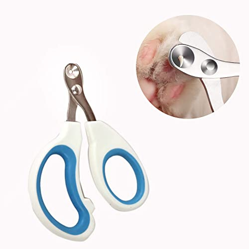 Trumoon Cat Nail Clippers/Trimmers - Kitten Claw Clippers for Indoor Cat and Samll Animals(2mm -White-Blue)