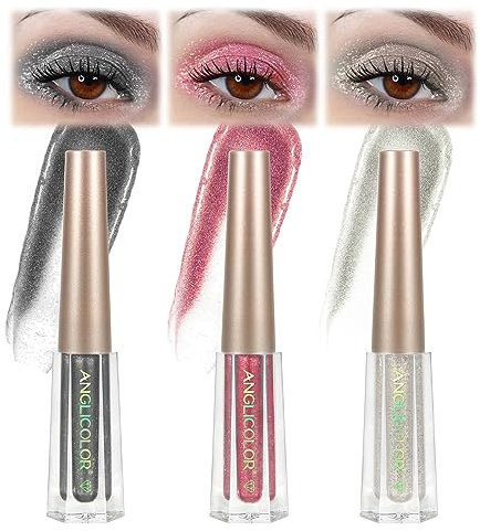 Glitzer Lidschatten Langlebig Glänzend, Diamond Shimmer glitter Eyeshadow Hochpigmentierten Farben Creme Textur für Einfaches Auftragen, Eyeshadow Highlighter Augen-Makeup