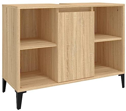 vidaXL Mobile Lavabo Rovere Sonoma 80x33x60 cm in Legno Multistrato