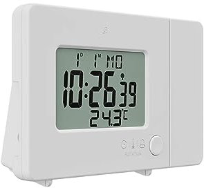 Crivit Auriol Funk-Projektionswecker mit LC-Display Wecker Alarm Uhr mit Touch-Sensor Weiss