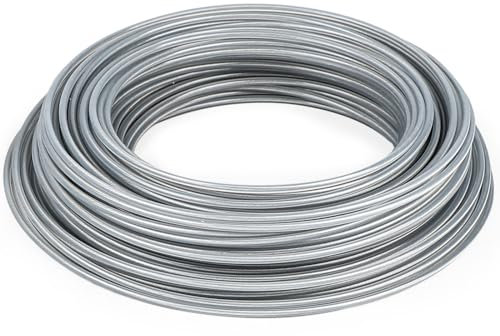 SWAWIS Fil Coupe Bordure Bobine de Fil Debroussailleuse en Acier 3mm / 41M Fil Nylon pour Debroussailleuse Renforce Fil Rotofil pour Jardin de Mauvaises Herbes