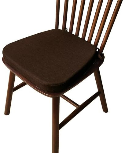 Bettschlange 2er Set Stuhlkissen mit Bändern, Waschbare Sitzkissen rutschfest,Stuhlauflage Stuhlpolster Sitzkissen,Leinen Memory Baumwolle Kissen für Zuhause Büro Küche Esszimmer,40x38x33(5cm Dicke)