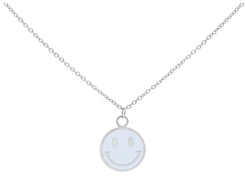 Wildcat Little White Smiley Kette Silber 50,0 cm