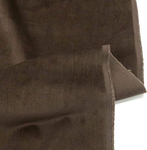 TOLKO Mikro Cord Stoff | leichter Baumwoll Cordsamt | Bekleidungsstoff für Hosen Jacken Kleider Hemden | weiche Baumwollstoff Meterware 140cm breit | uni Kord Nähstoffe günstig kaufen (Braun)