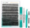 GEMERRY Einzelwimpern-Set 60D Cluster Wimpern 0.07 D Crul 10–18mm Clusters Einzelne Wimpern Wimpernkleber und Applikator DIY Cluster-Wimpernverlängerungs-Set(60D-0.07D-10-18mm-Set)