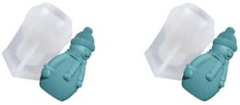 Lot de 2 moules en silicone pour bougies de Noël, festival, gelée, fondant, gâteau, loisirs créatifs, décoration, gadgets style 2
