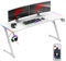 huzaro Hero 4.8 RVB | Bureau XXL pour PC Gaming | Tapis de Souris | Crochet pour Casque | Porte-gobelet | Organisateur de câbles | Plateau en Carbone | Bureau d'ordinateur Stable | Blanc